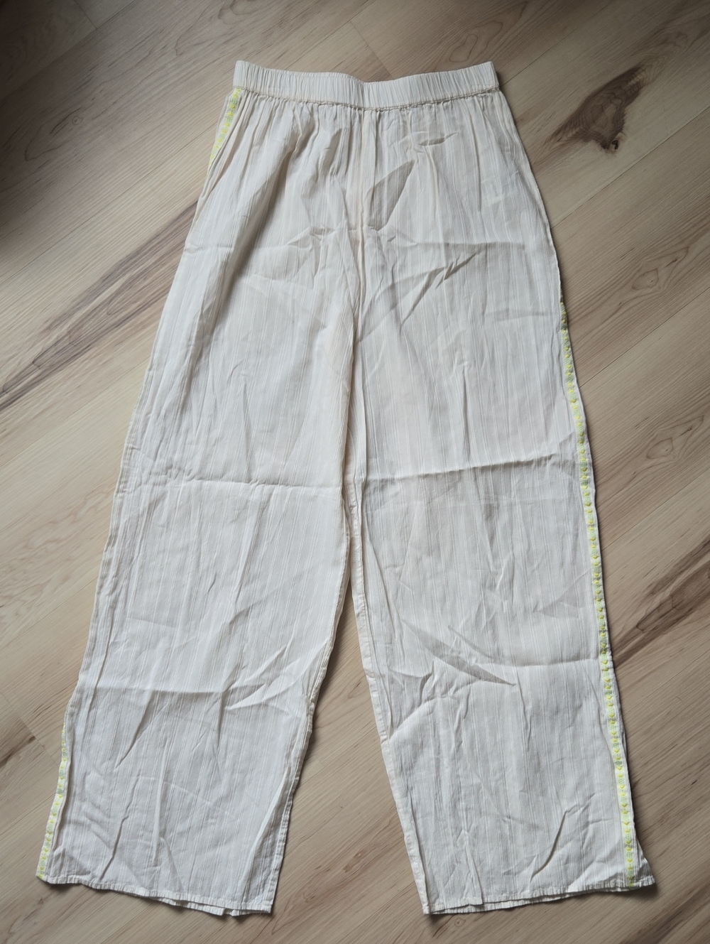 Free People Intimately Cotton Pants, Cream, Size Small